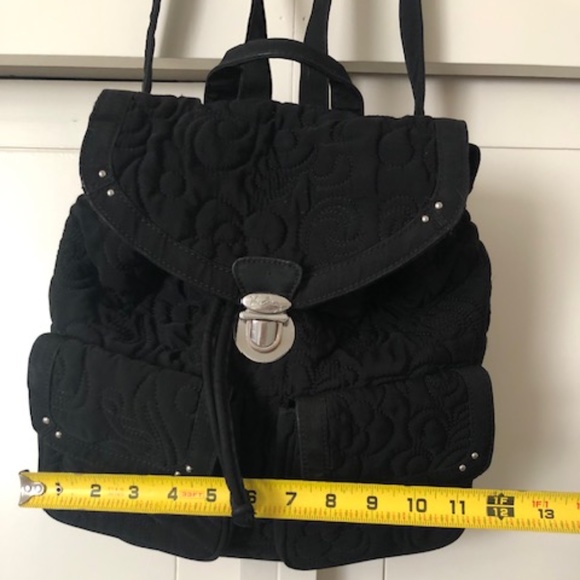 Vera Bradley Black Quilted Backpack - Excellent Condition - Super Cute! - Picture 12 of 13